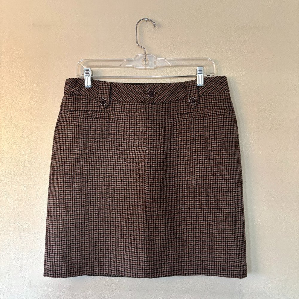 Eddie Bauer wool plaid skirt